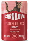 Carnilove® Paté Pouch Turkey Fillets in Gravy enriched with Valerian for Adult Cats 85gr